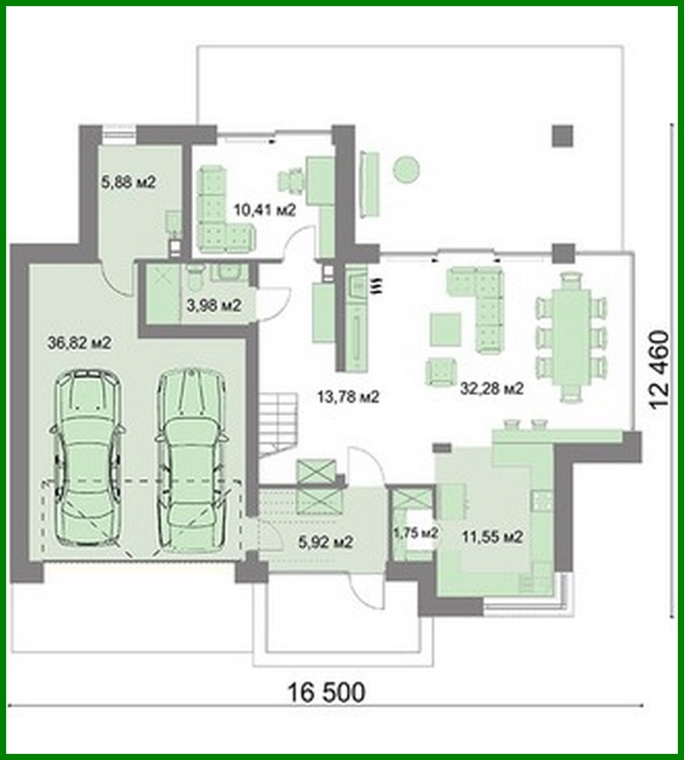 Visualization gallery - Two-story house with a common lounge on the second floor