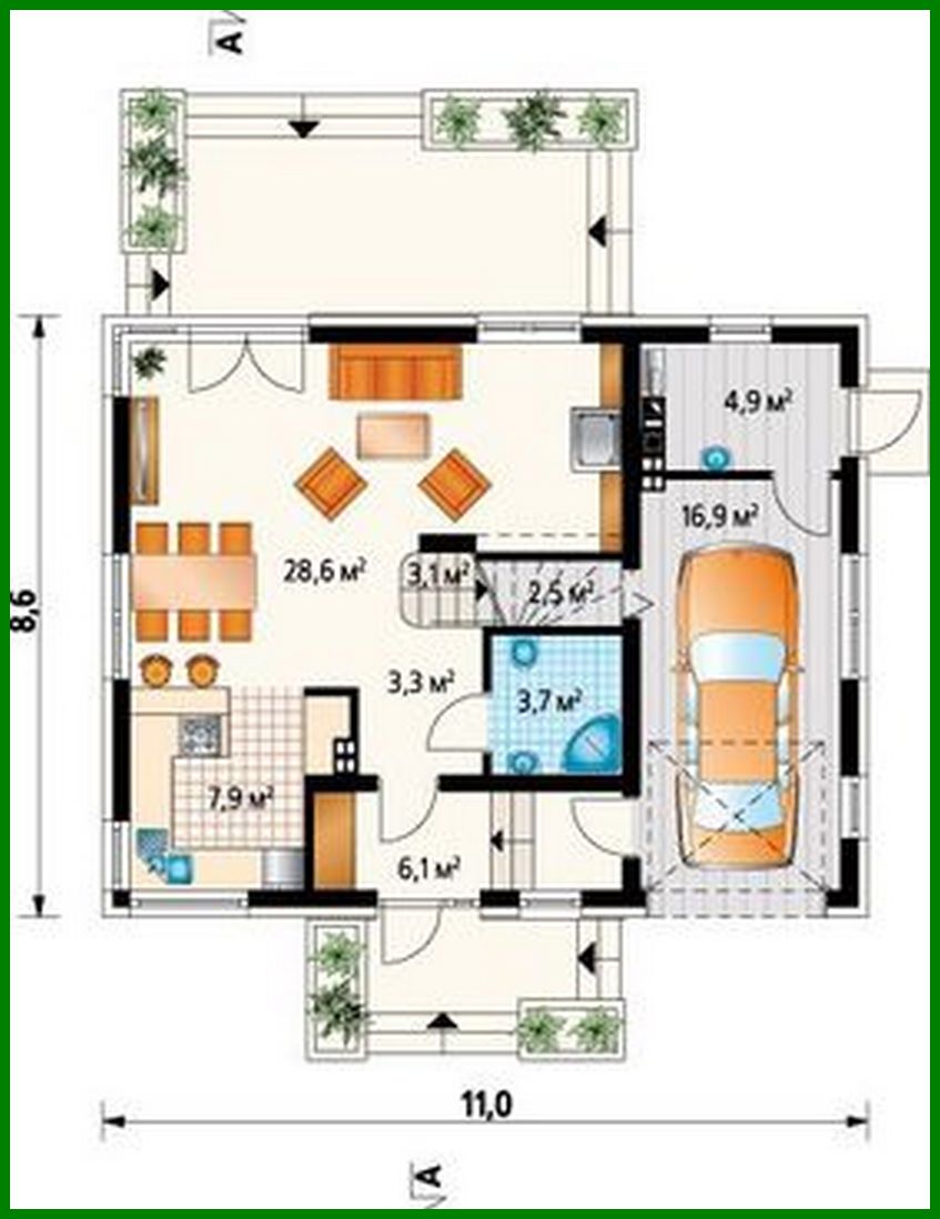 Visualization gallery - Cozy house building with a spacious living room