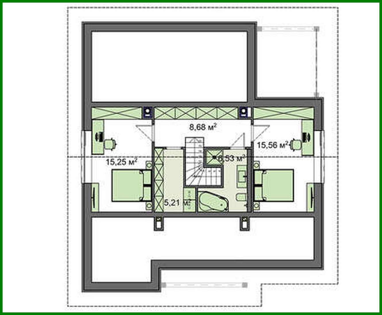 Visualization gallery - Modern house with an attic and a garage