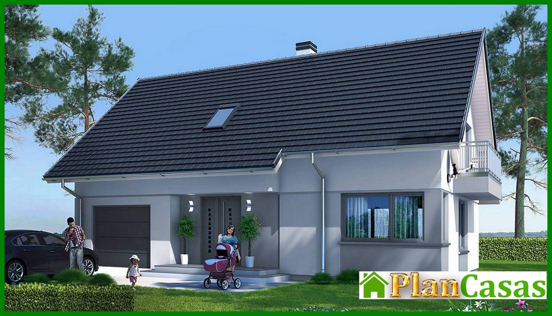 Visualization gallery - Residential building with attic and garage