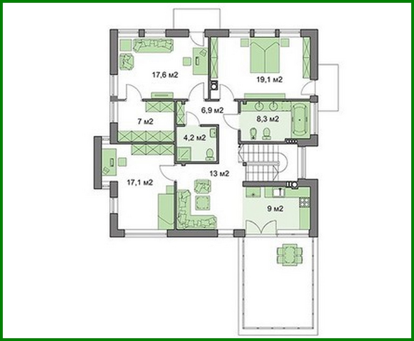 Visualization gallery - A chic house decorated with brick and wood