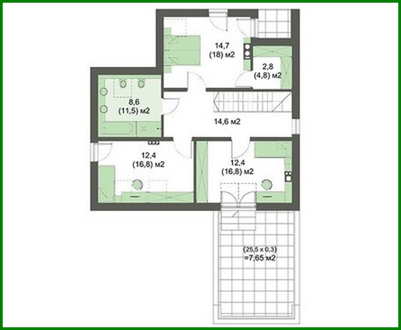 Visualization gallery - Elegant house with open terraces and balconies