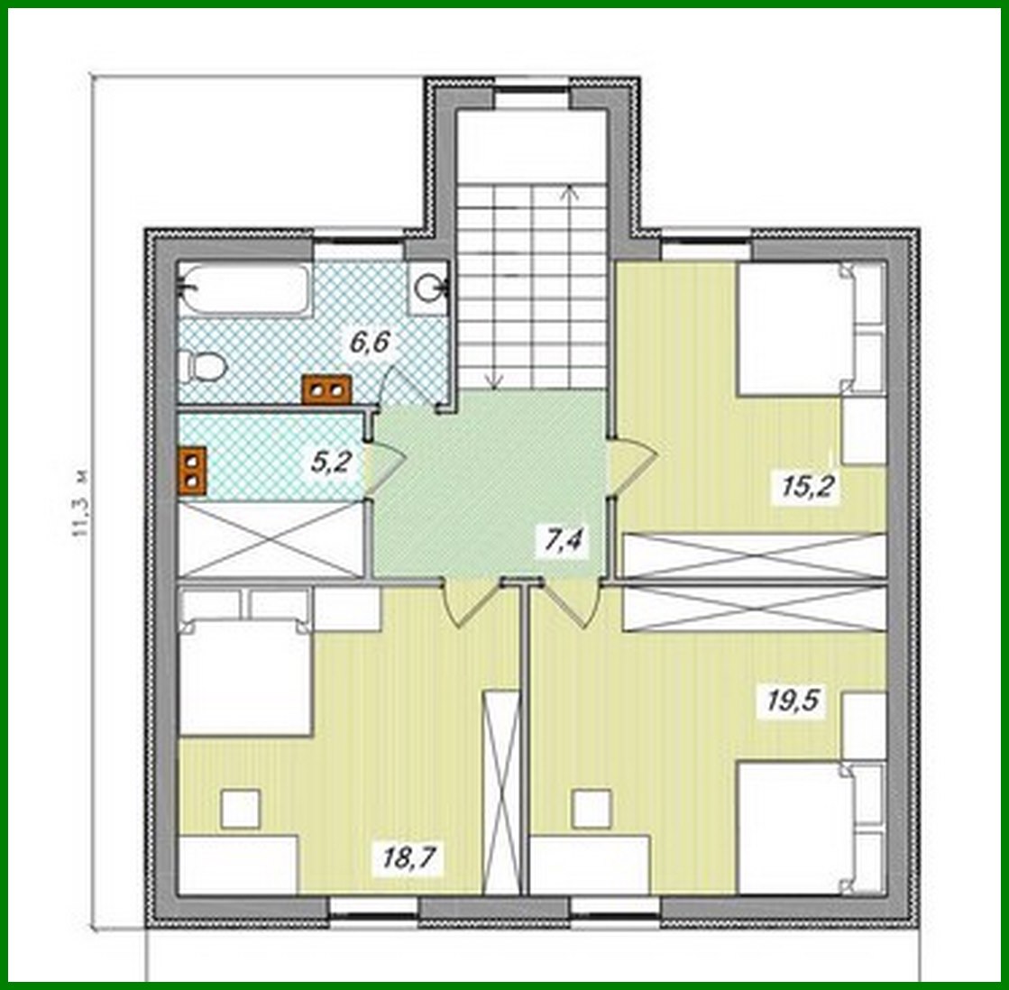 Visualization gallery - An attic house project of an unusual shape