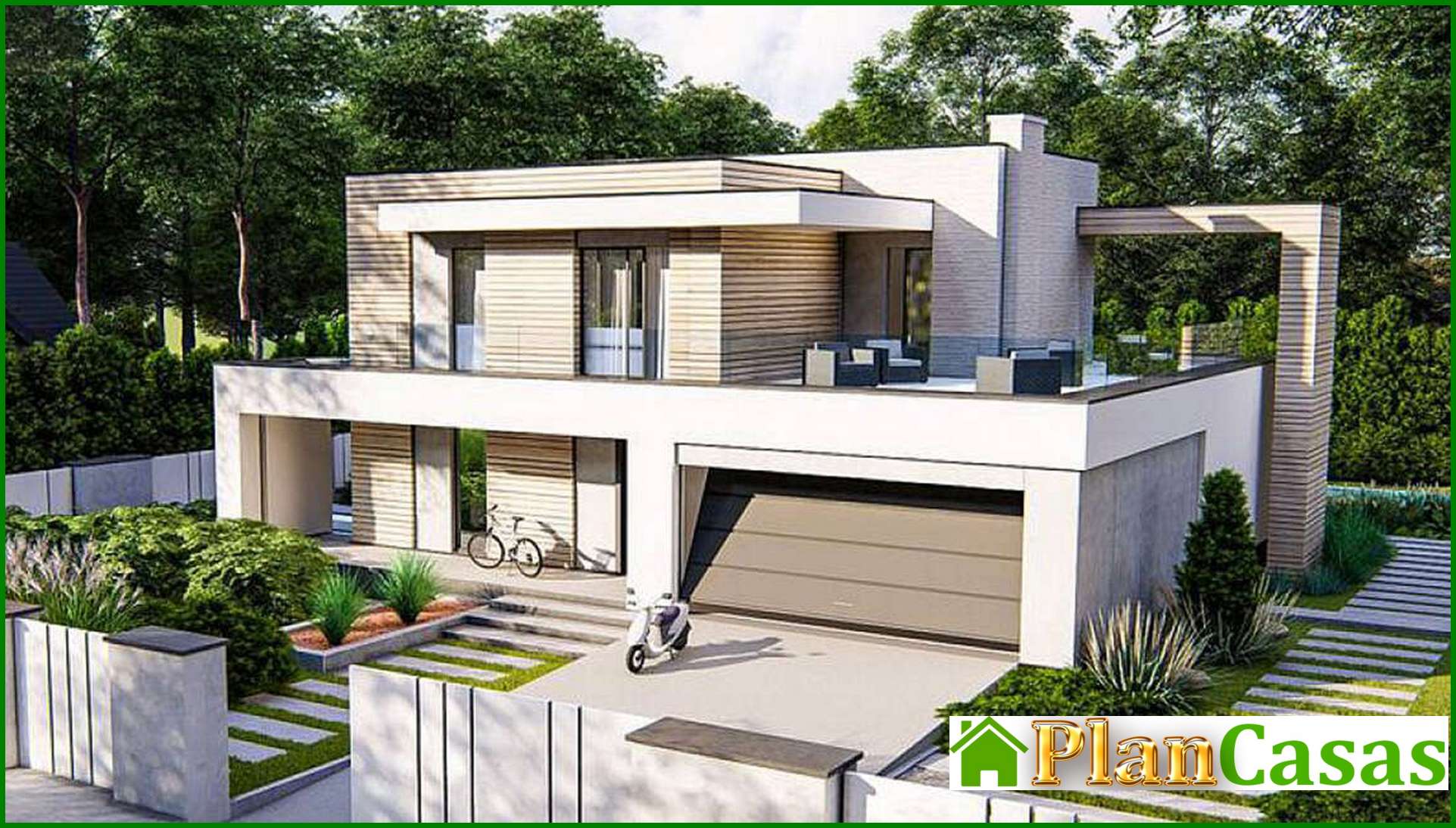 Visualization gallery - The project of a modern house of the original layout in the style of minimalism with a total area of 224 square meters. 