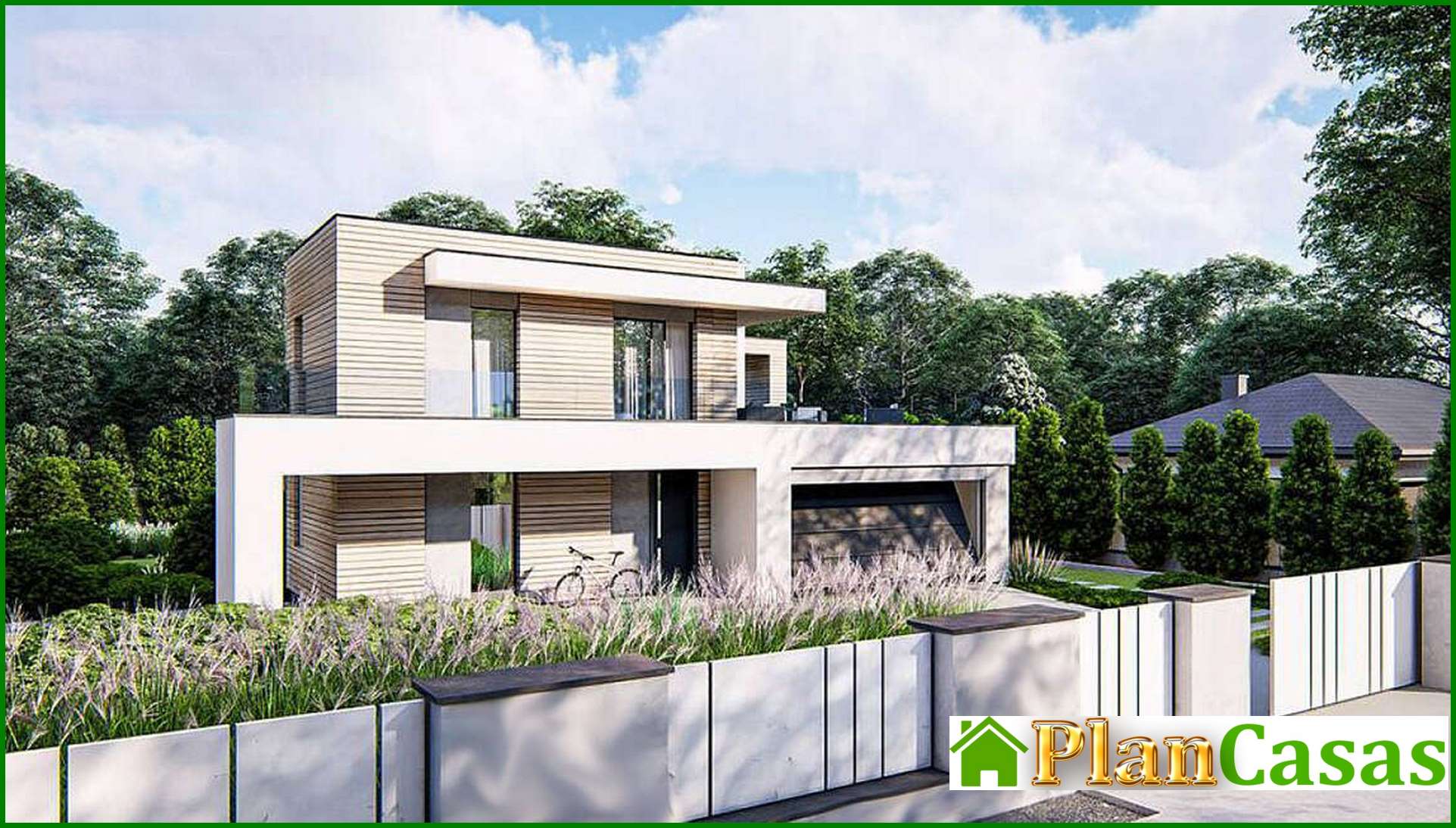 Visualization gallery - The project of a modern house of the original layout in the style of minimalism with a total area of 224 square meters. 