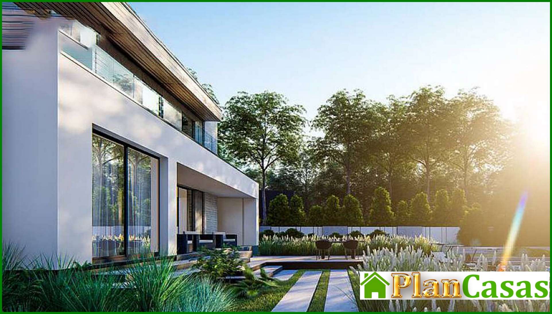 Visualization gallery - The project of a modern house of the original layout in the style of minimalism with a total area of 224 square meters. 