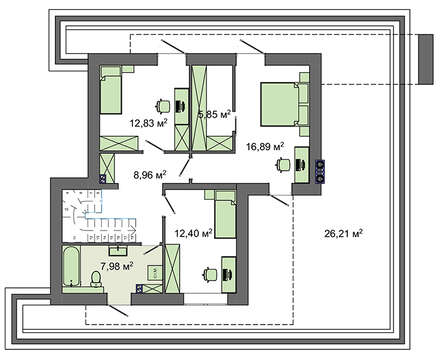 Visualization gallery - The project of a modern house of the original layout in the style of minimalism with a total area of 224 square meters. 