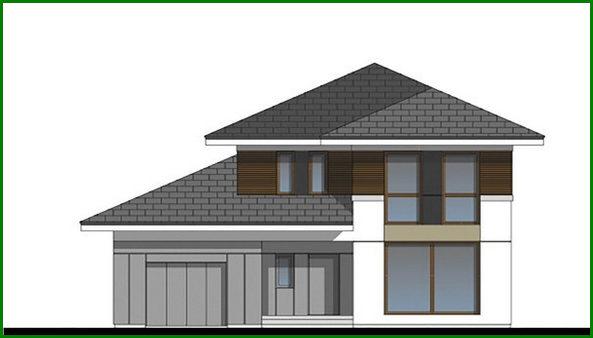 Visualization gallery - Beautiful two-story coffee color house