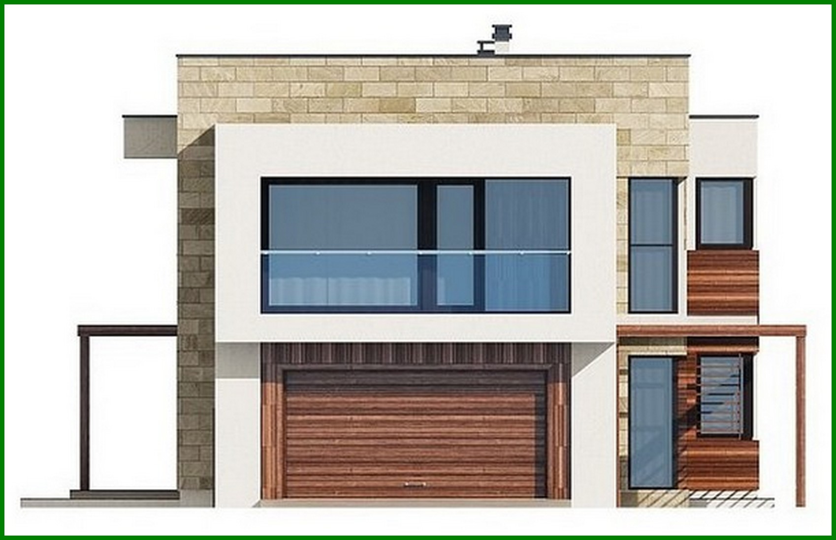 Visualization gallery - The project of a two-story mansion, made in a modern style