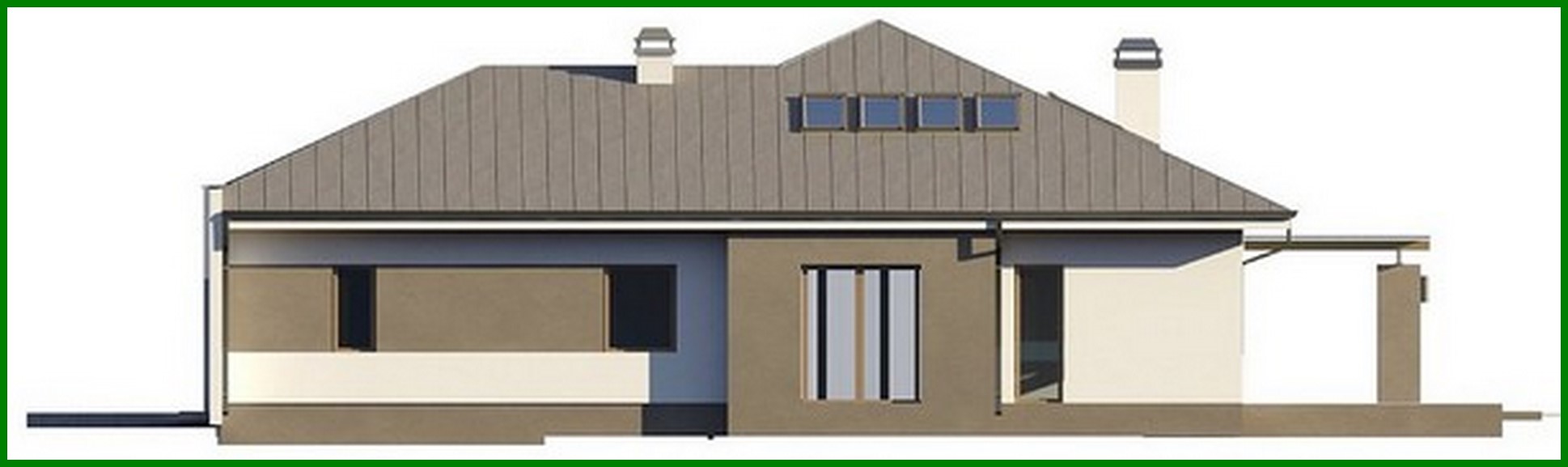 Visualization gallery - Three-bedroom house project with frontal garage