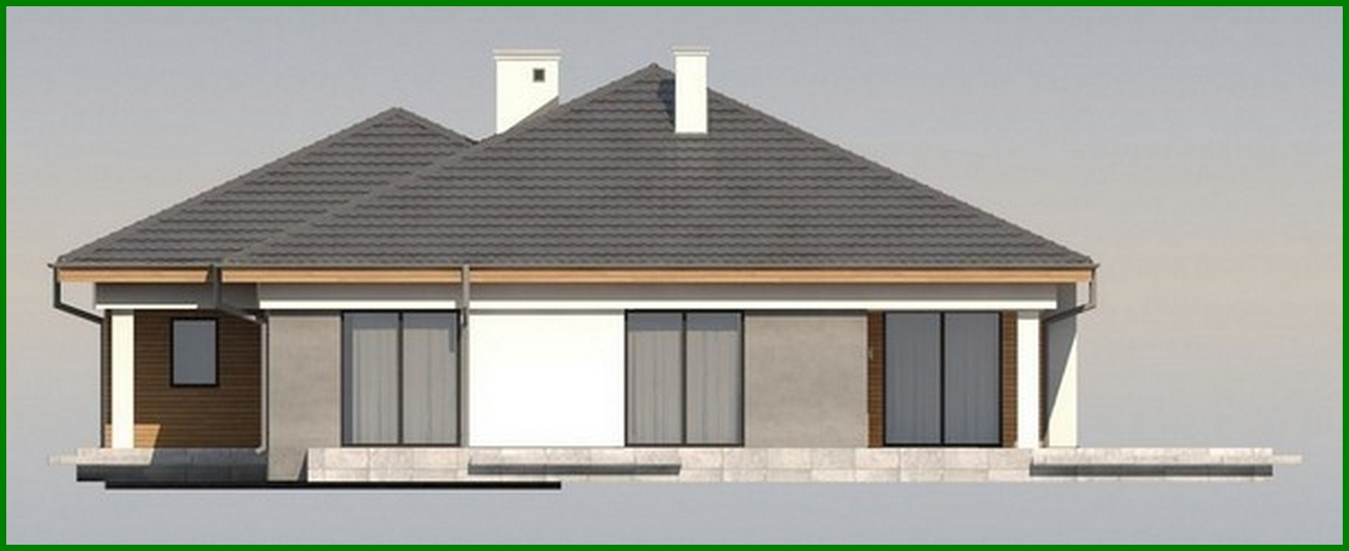 Visualization gallery - One-storey house project with bay window and terrace