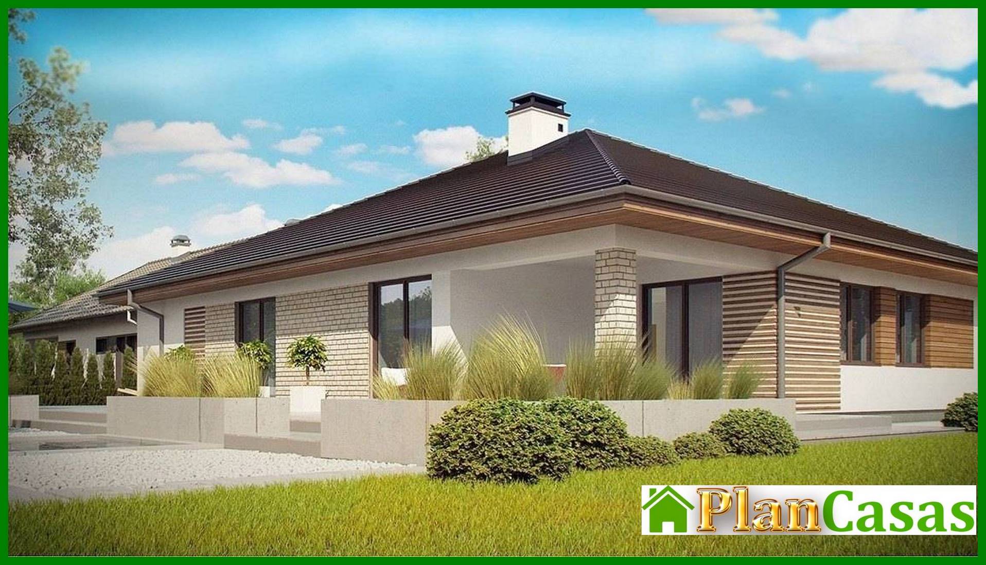 Visualization gallery - One-storey house project with a terrace