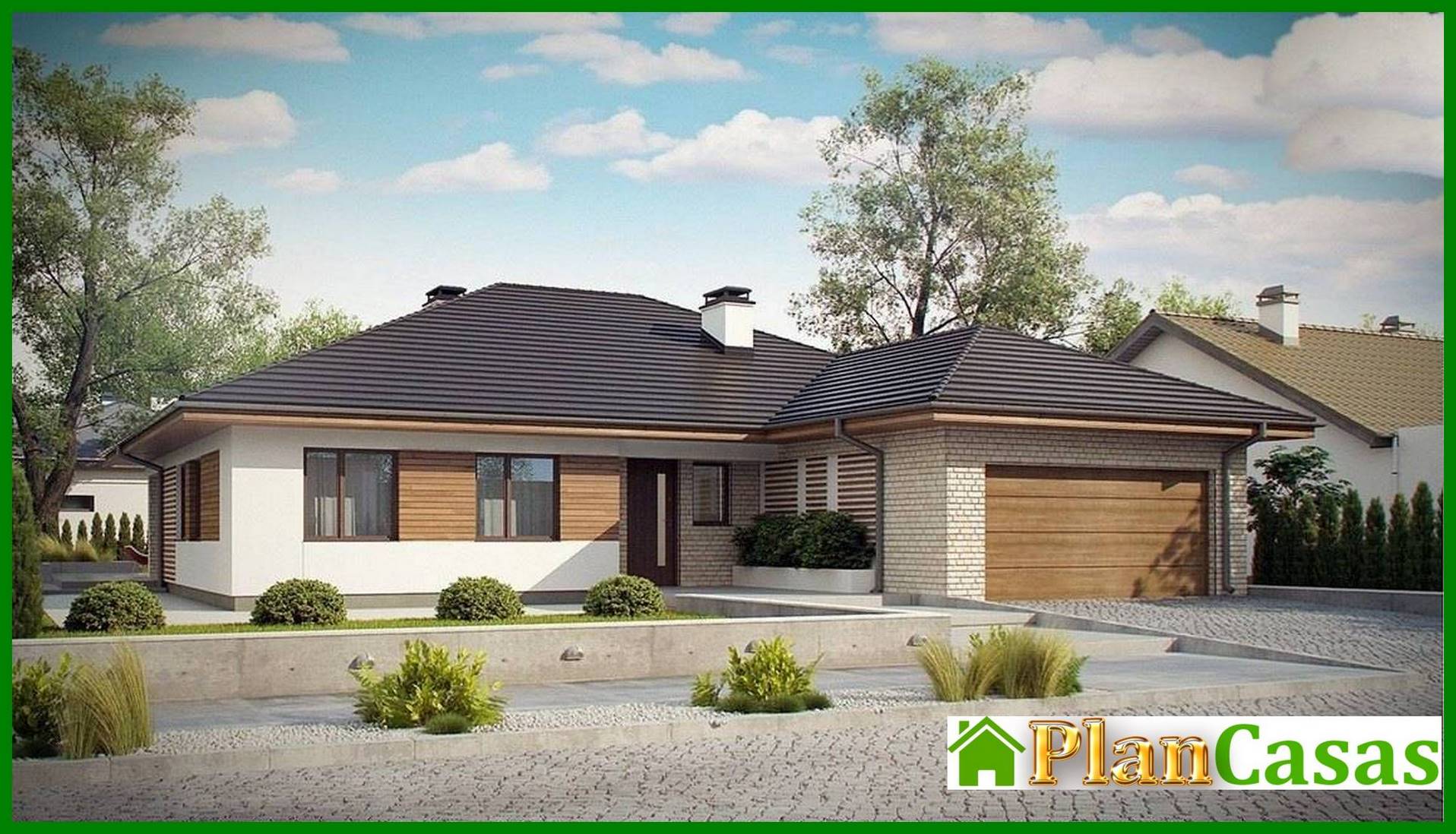 Visualization gallery - One-storey house project with a terrace