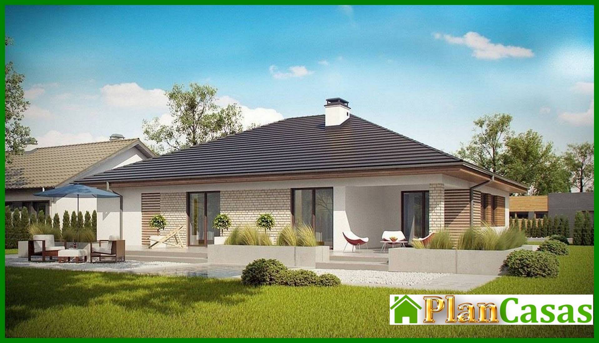 Visualization gallery - One-storey house project with a terrace