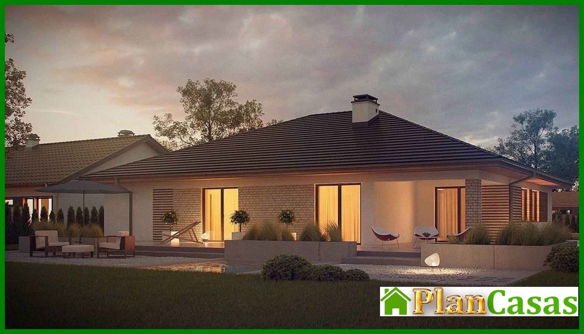 Visualization gallery - One-storey house project with a terrace