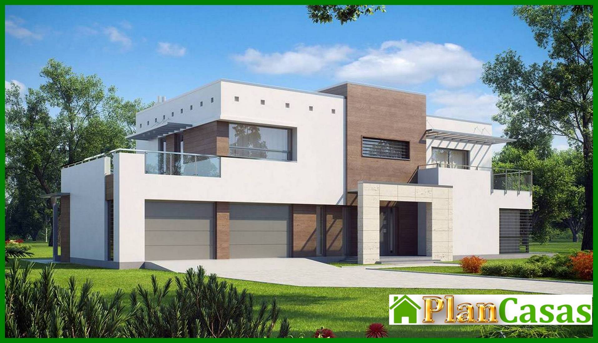 High-tech mansion project house plan