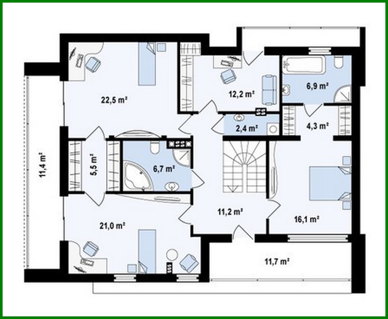 Visualization gallery - Project of a cottage with an office and a garage