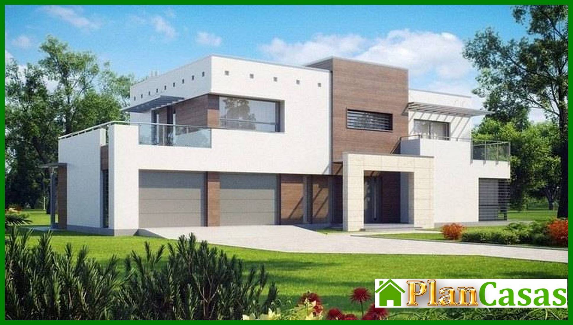 Visualization gallery - The project of a cottage with a garage for two cars