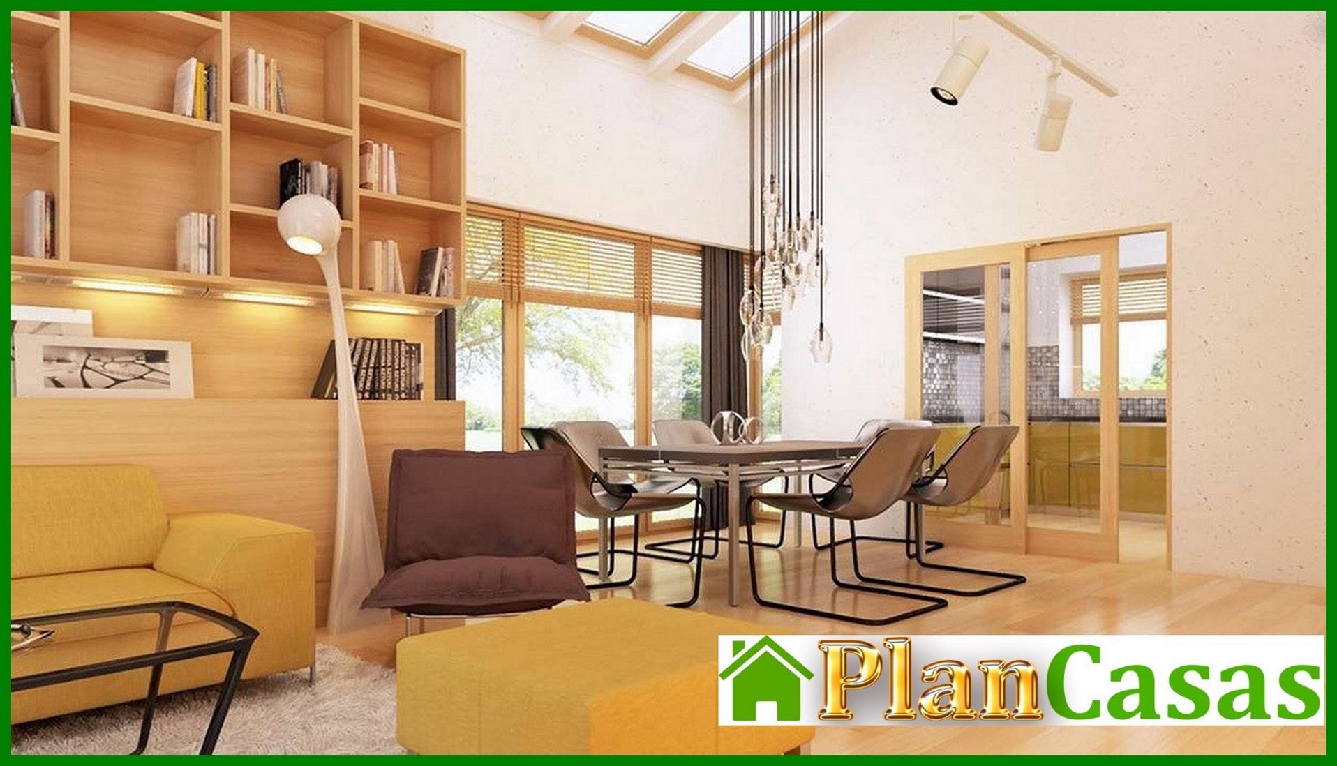 Visualization gallery - The project of a one-story cottage with a garage for two cars