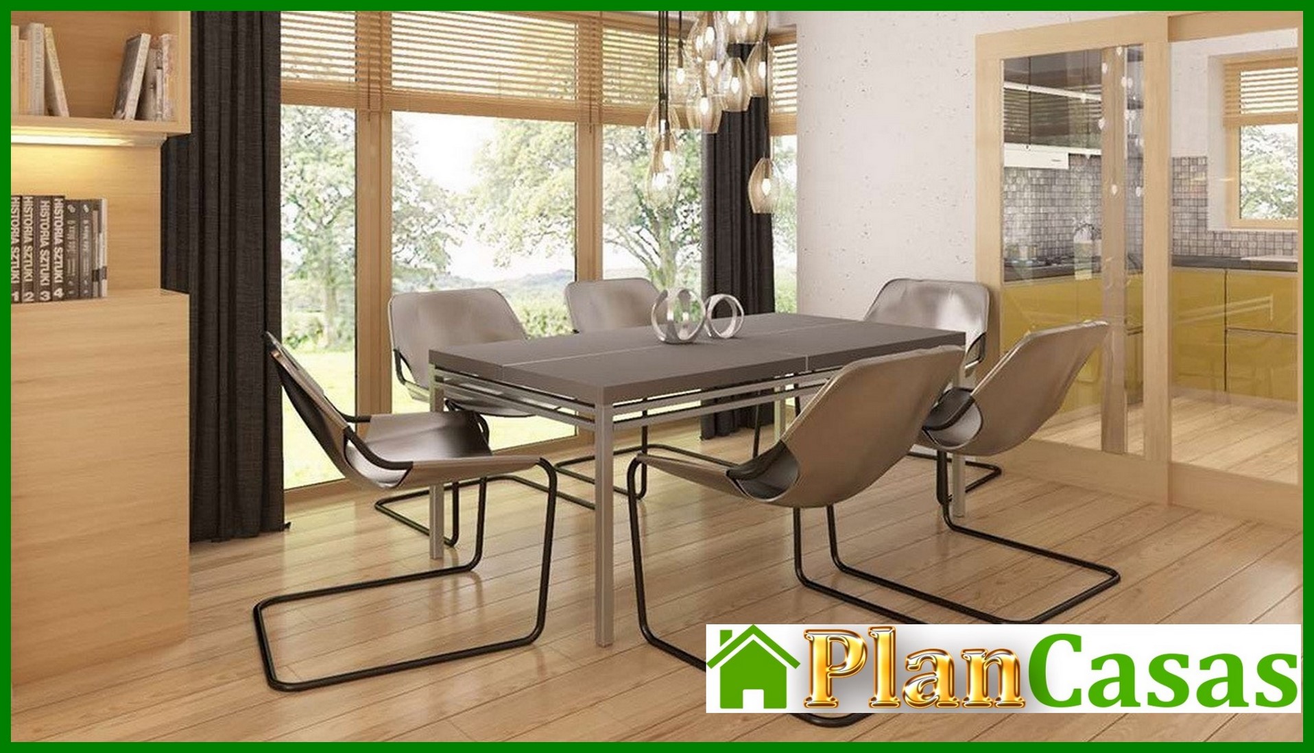 Visualization gallery - The project of a one-story cottage with a garage for two cars