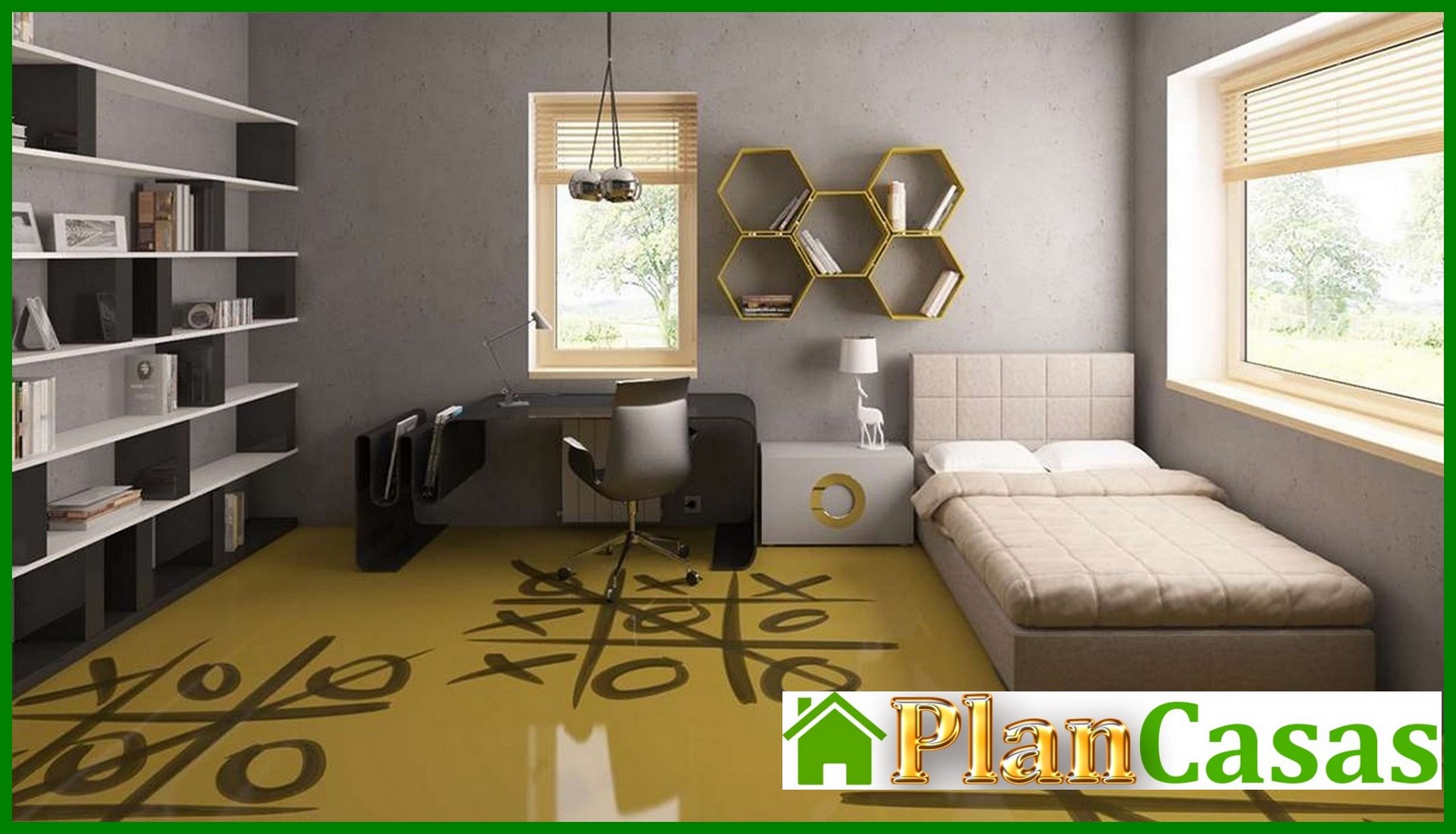 Visualization gallery - The project of a one-story cottage with a garage for two cars