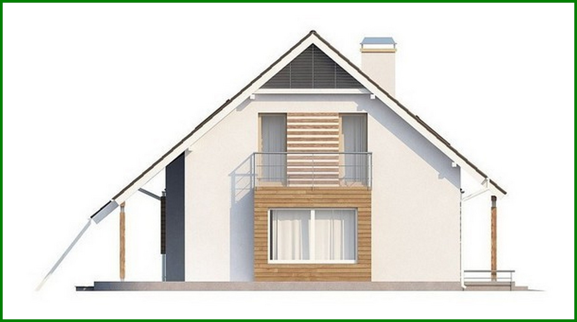 Visualization gallery - Project of a large house with an attic and a garage