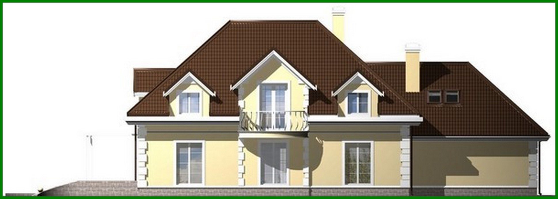 Visualization gallery - Project of a mansion with a garage for two cars