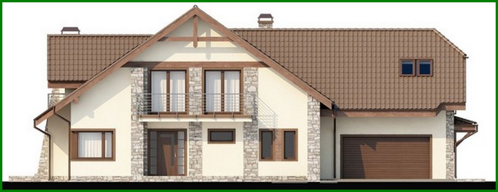 Visualization gallery - The project of an elite mansion with a garage for two cars