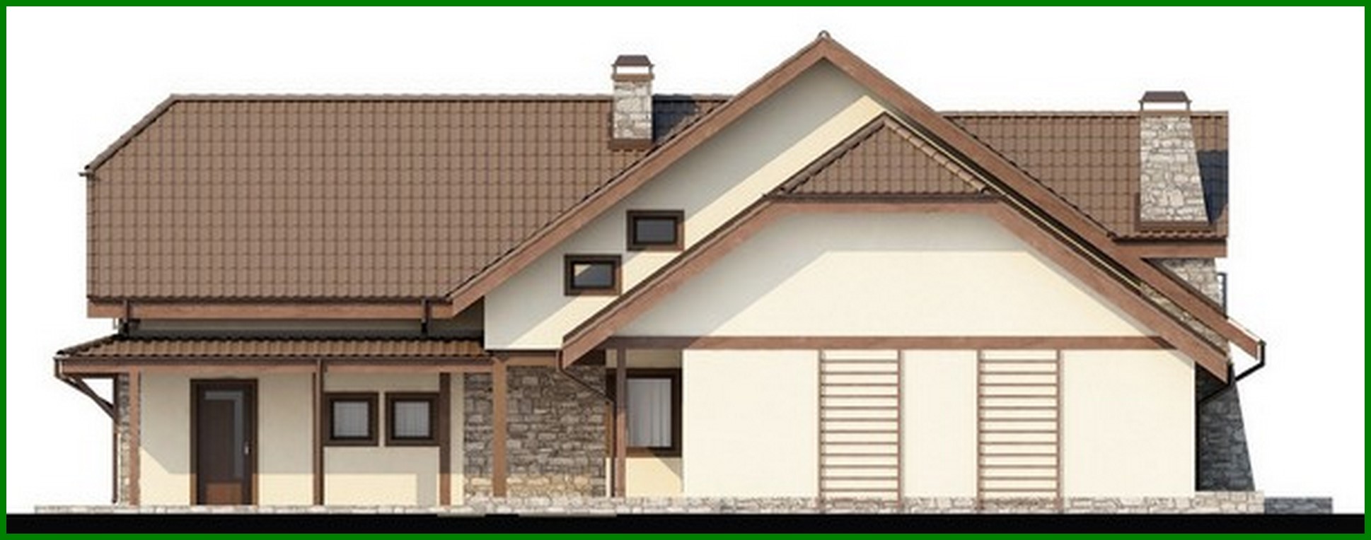 Visualization gallery - The project of an elite mansion with a garage for two cars