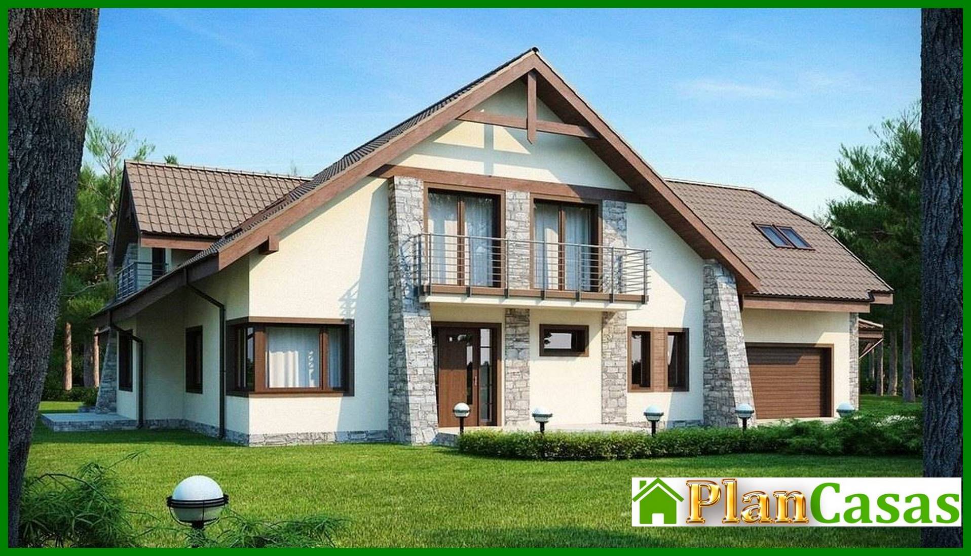 Visualization gallery - The project of an elite mansion with a garage for two cars