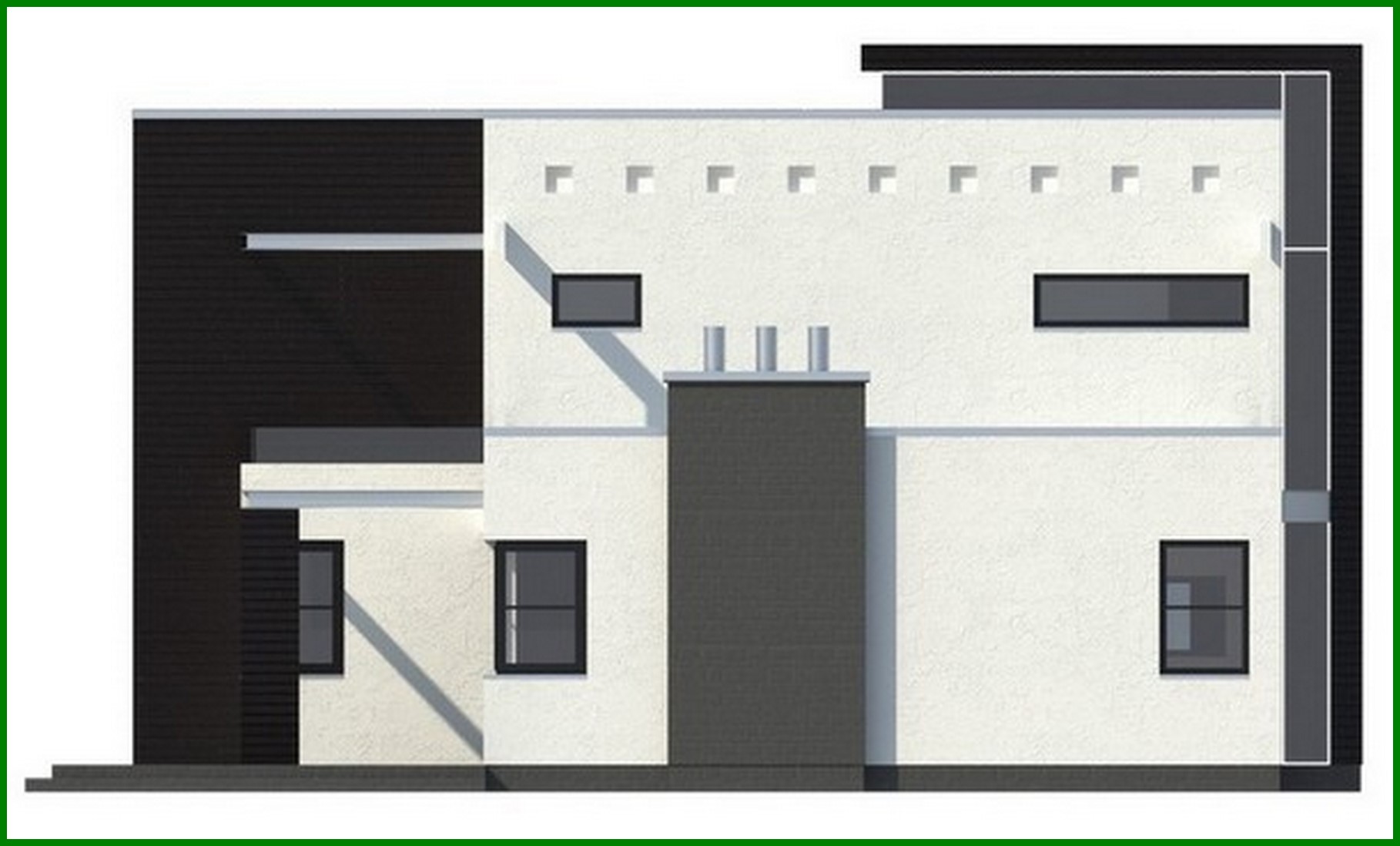 Visualization gallery - Design of a modern cottage with a spacious terrace above the garage