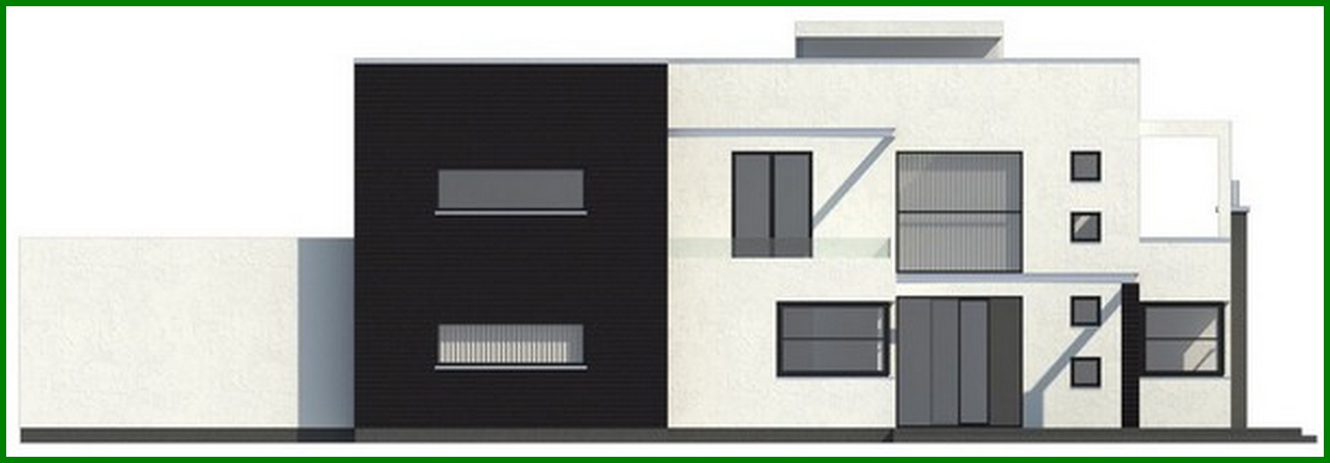 Visualization gallery - Design of a modern cottage with a spacious terrace above the garage