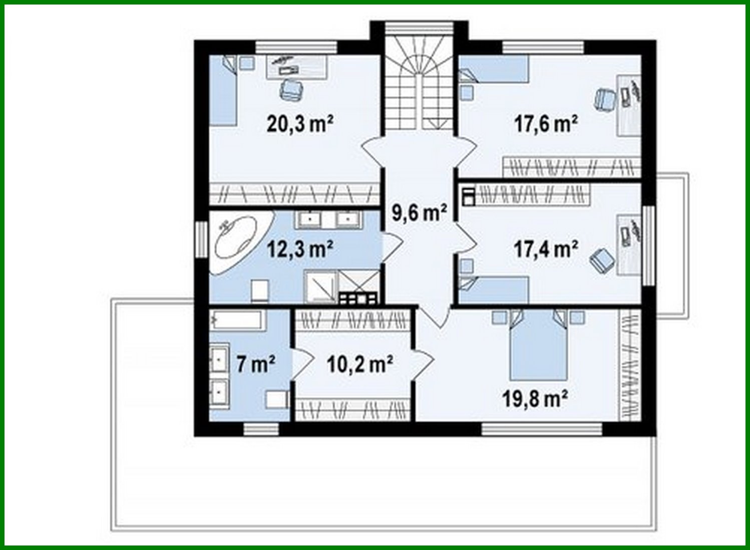 Visualization gallery - The project of a spacious two-story house with a sauna