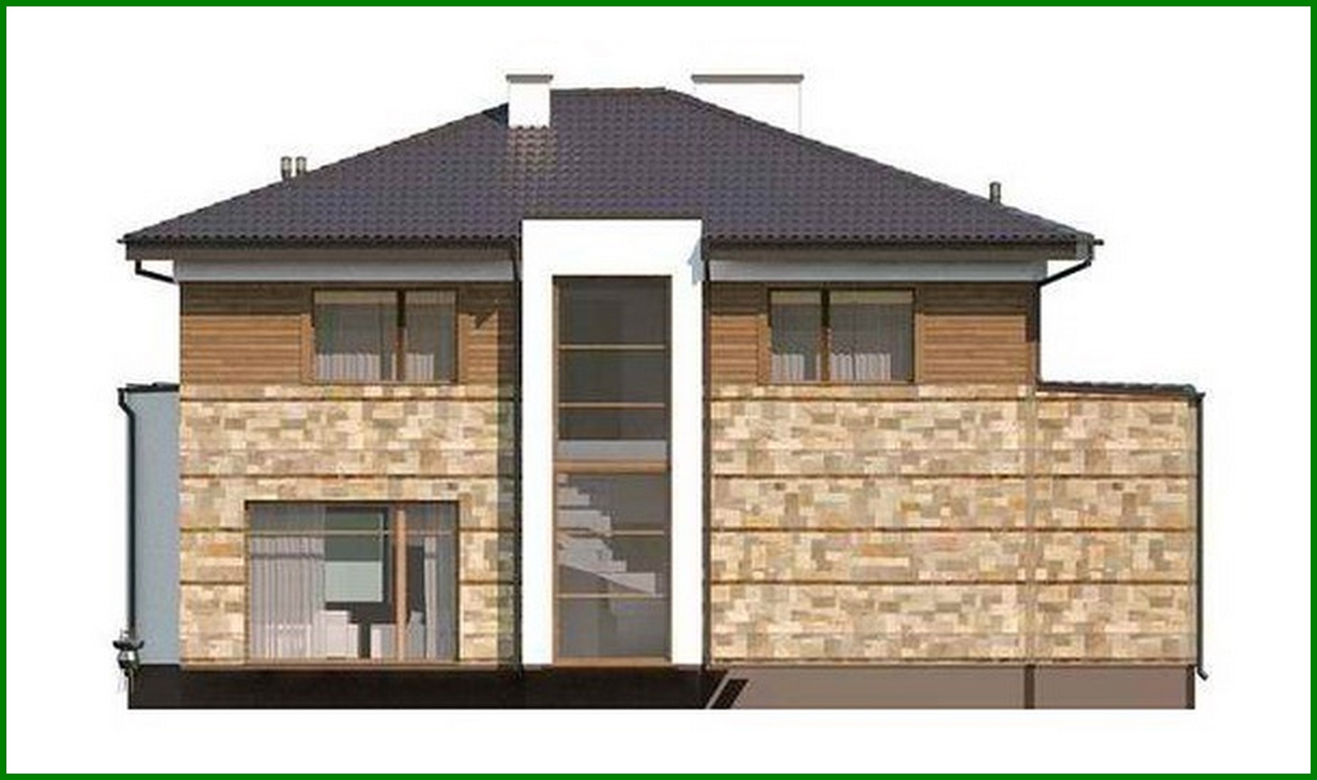 Visualization gallery - The project of a spacious two-story house with a sauna