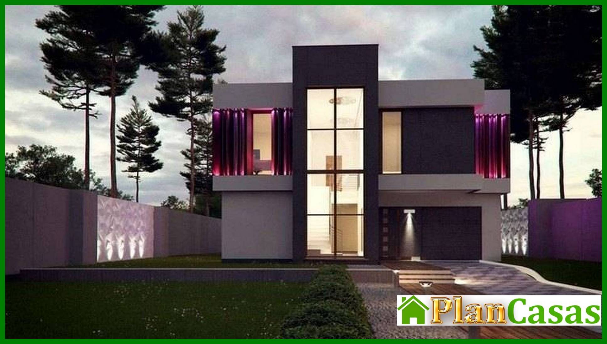 High-tech fashionable two-story house project house plan
