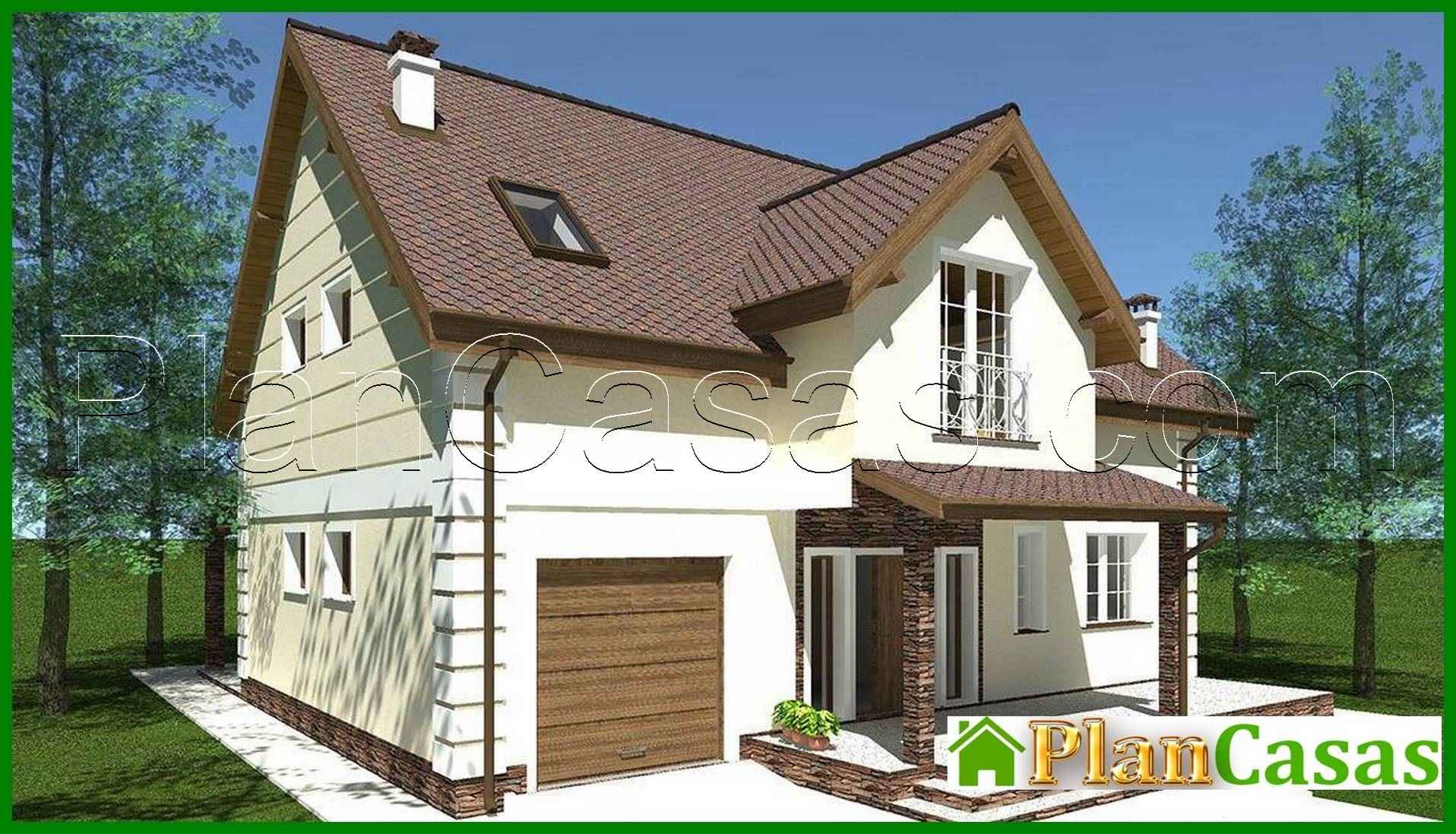 Visualization gallery - The project of a chic country house with a bay window and beautiful balconies