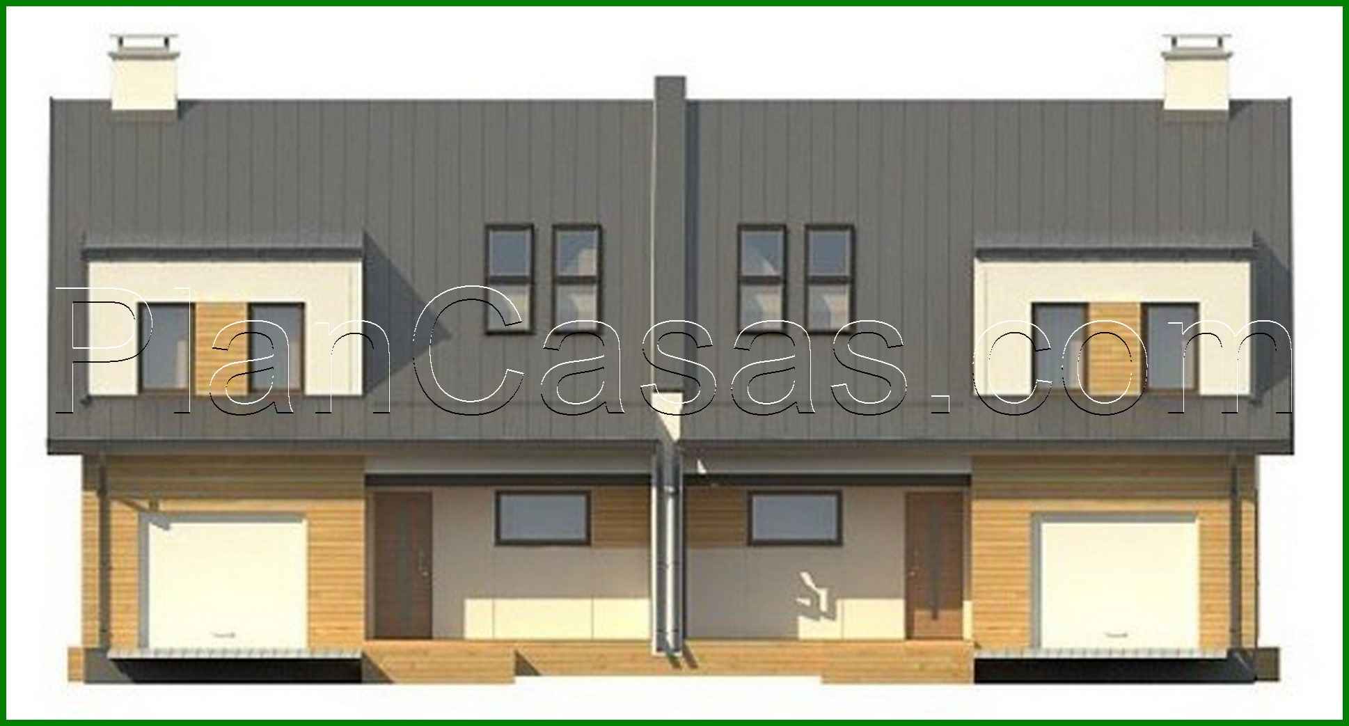 Visualization gallery - Two-family house project with separate garages and entrances