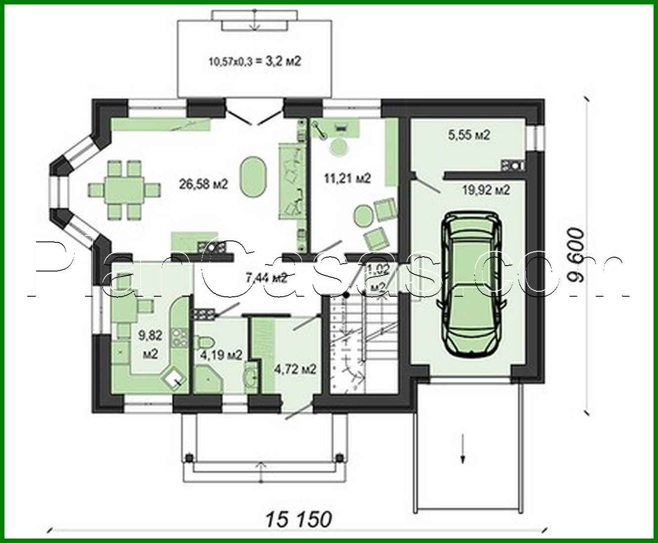 Visualization gallery - Amazing two-story house with bay window and built-in garage
