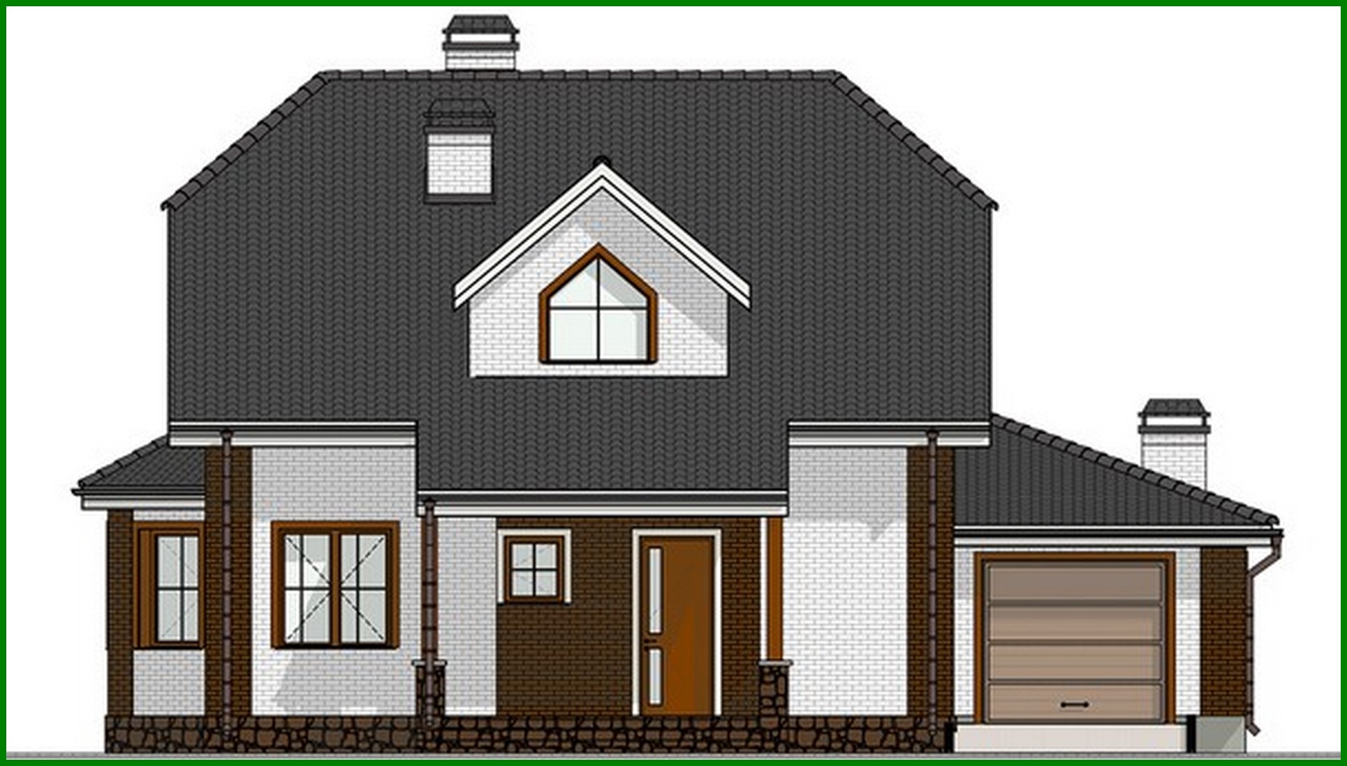 Visualization gallery - Amazing two-story house with bay window and built-in garage