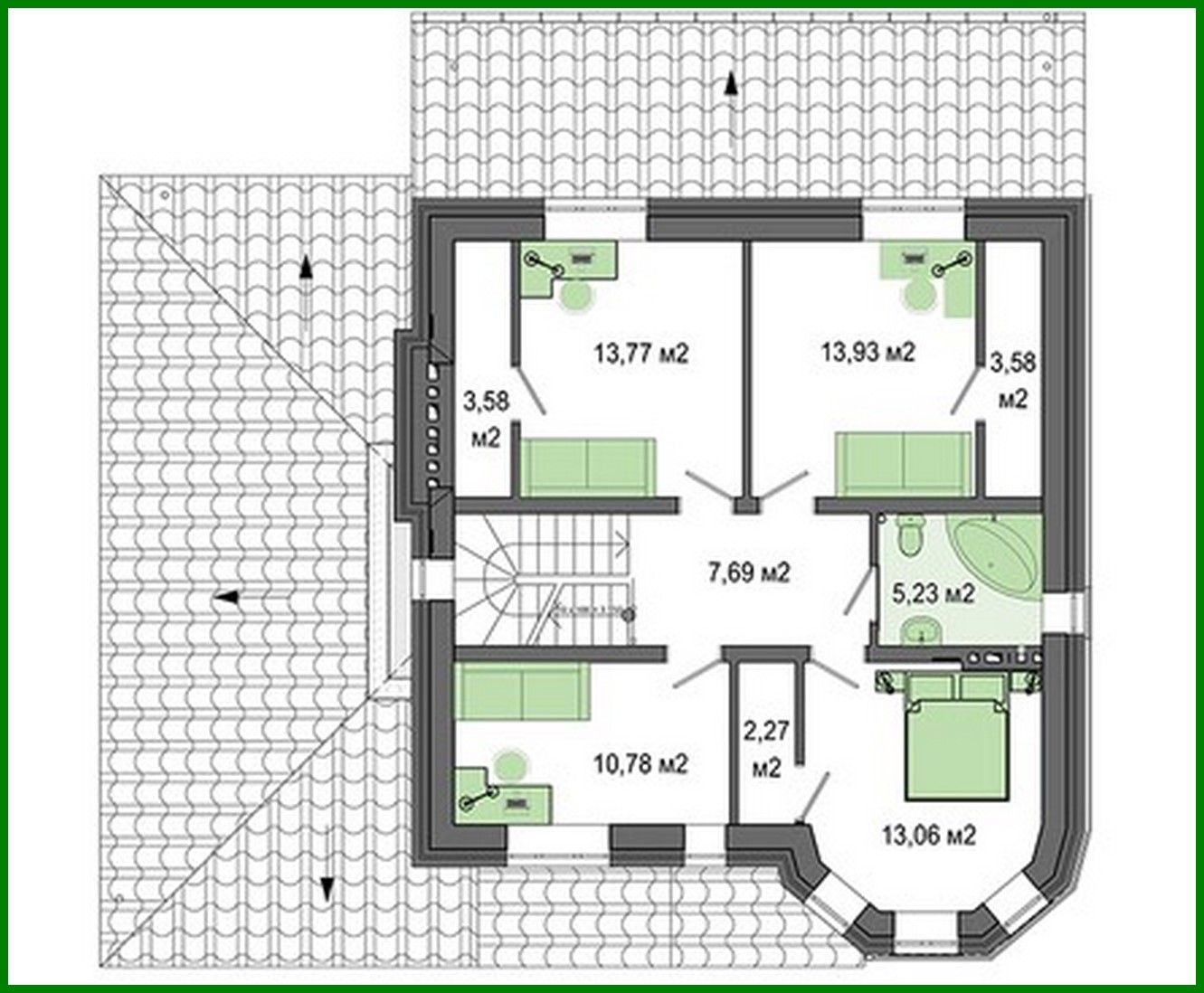 Visualization gallery - Original project of a delightful two-story apartment building with bay window