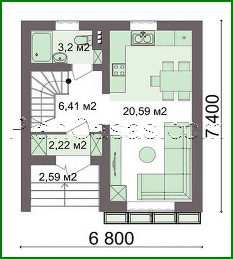Visualization gallery - Plan of a small country house of 60m2