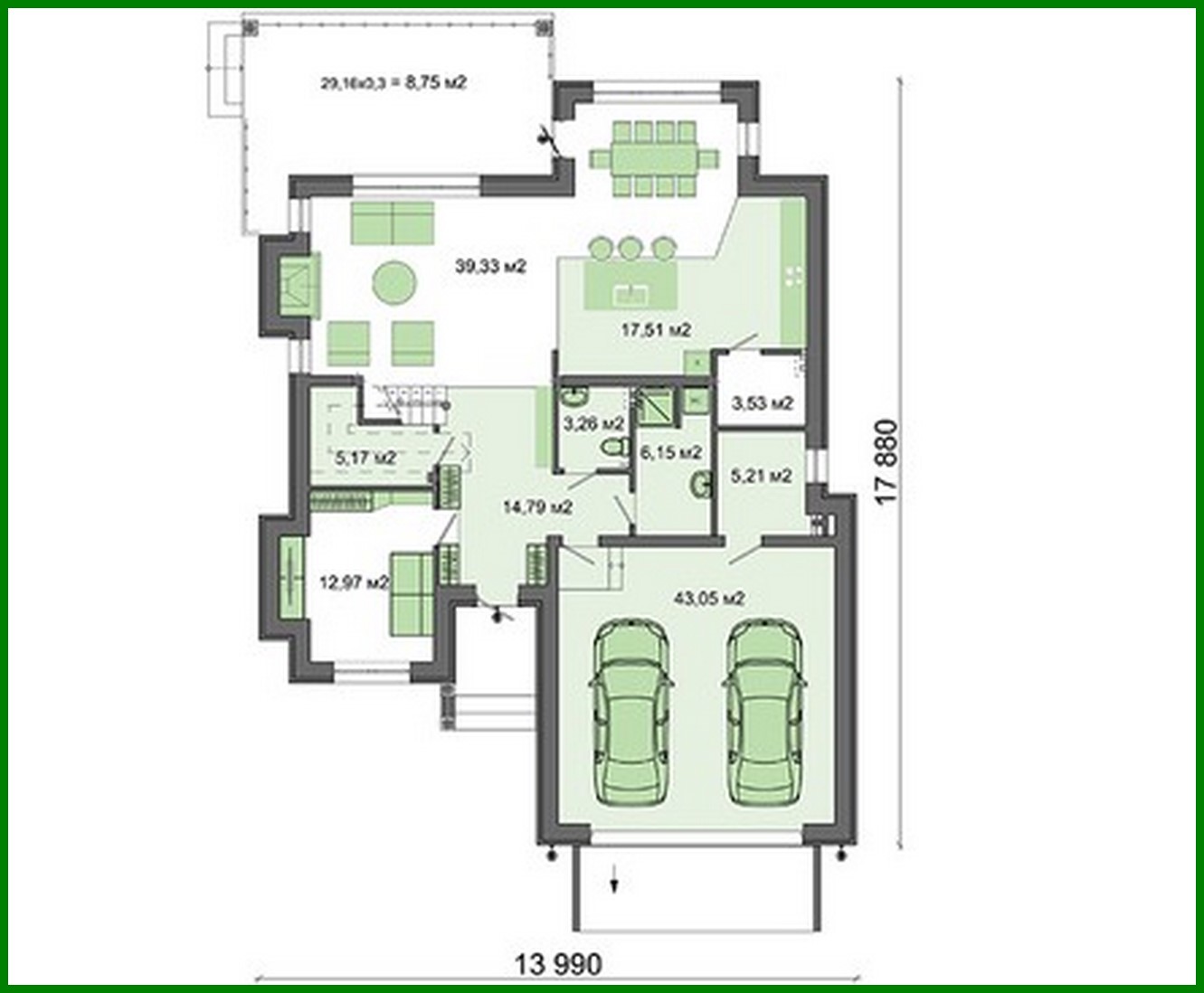 Visualization gallery - Beautiful Project of a two-storey house with luxury apartments for the owner