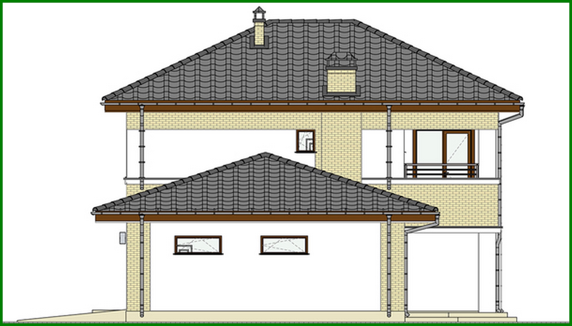 Visualization gallery - The project of a two-story house with a luxury garage