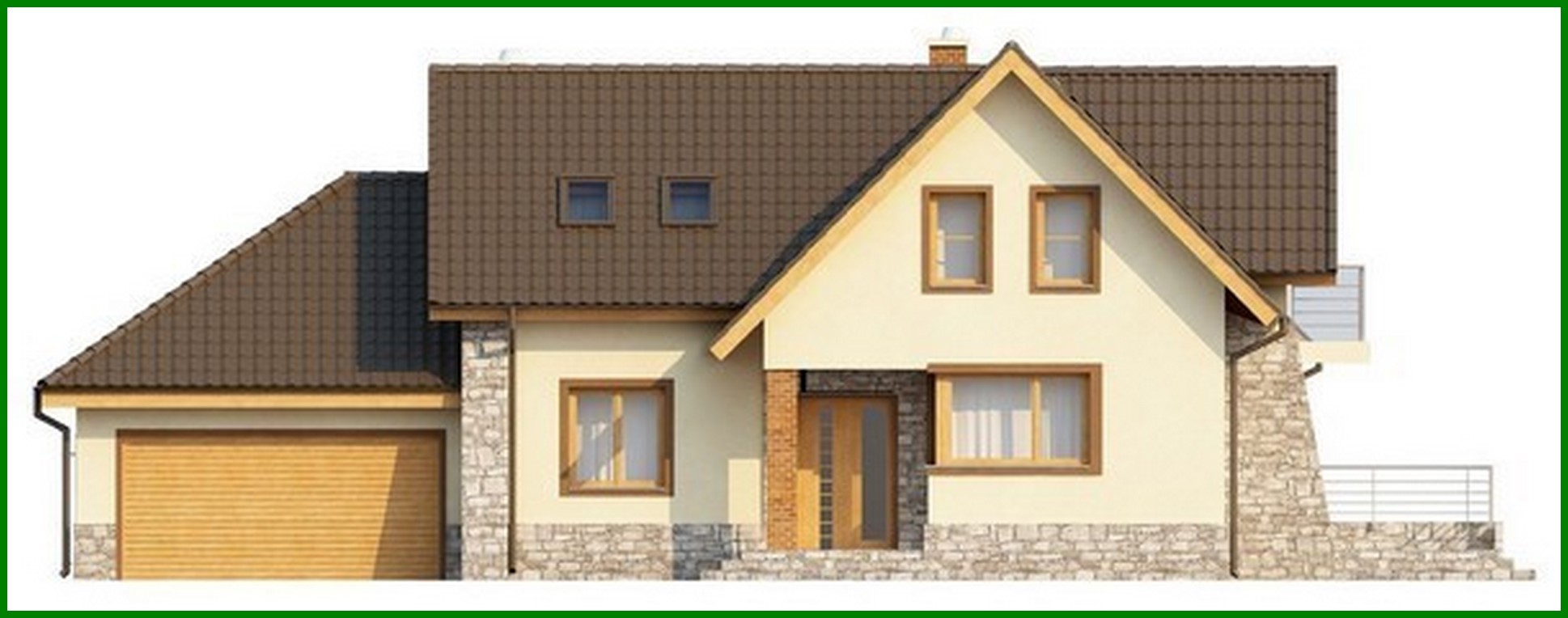 Visualization gallery - House project with a garage for two cars and a terrace