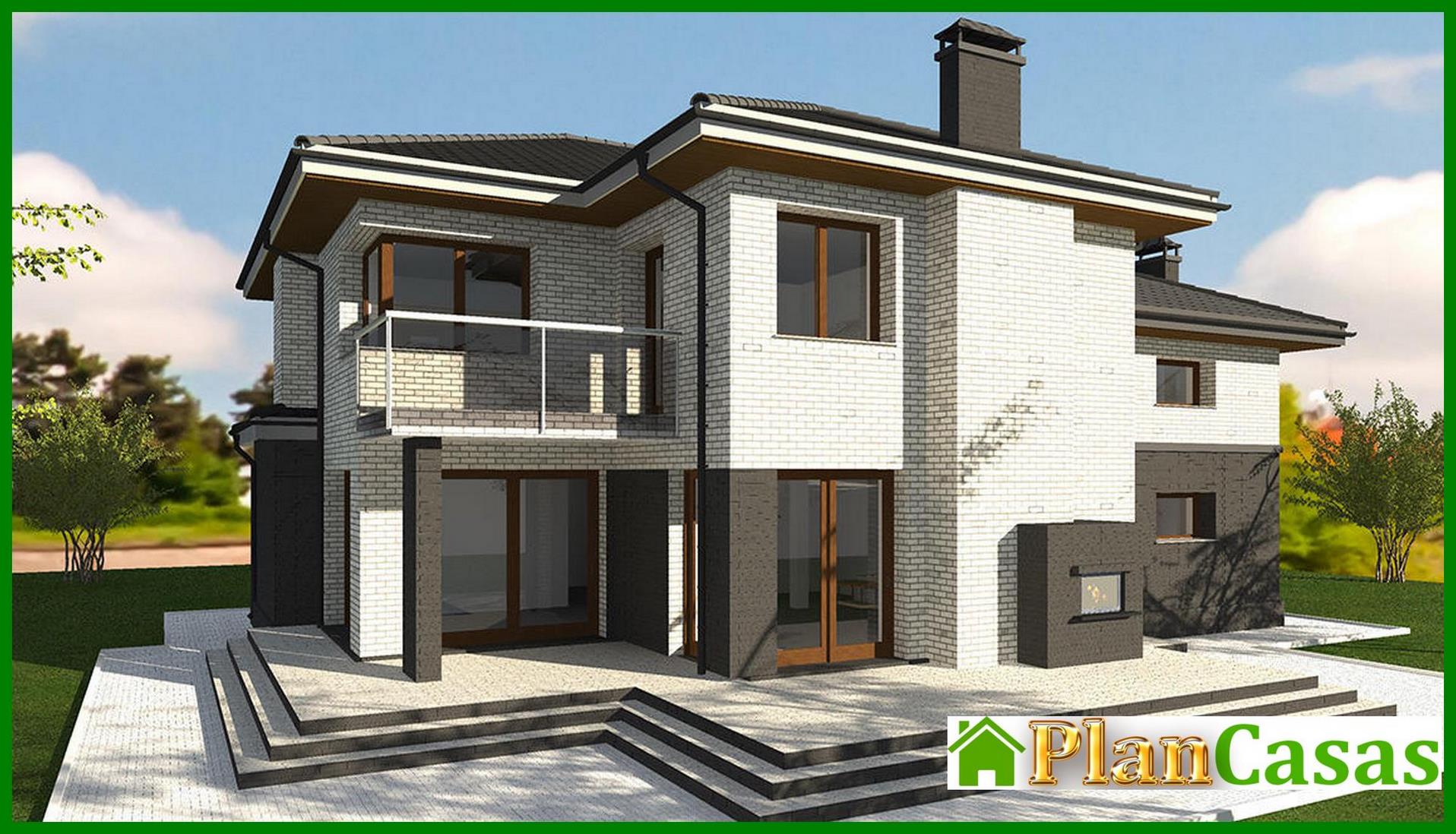 Plan of a two-story house with a garage for 2 cars house plan