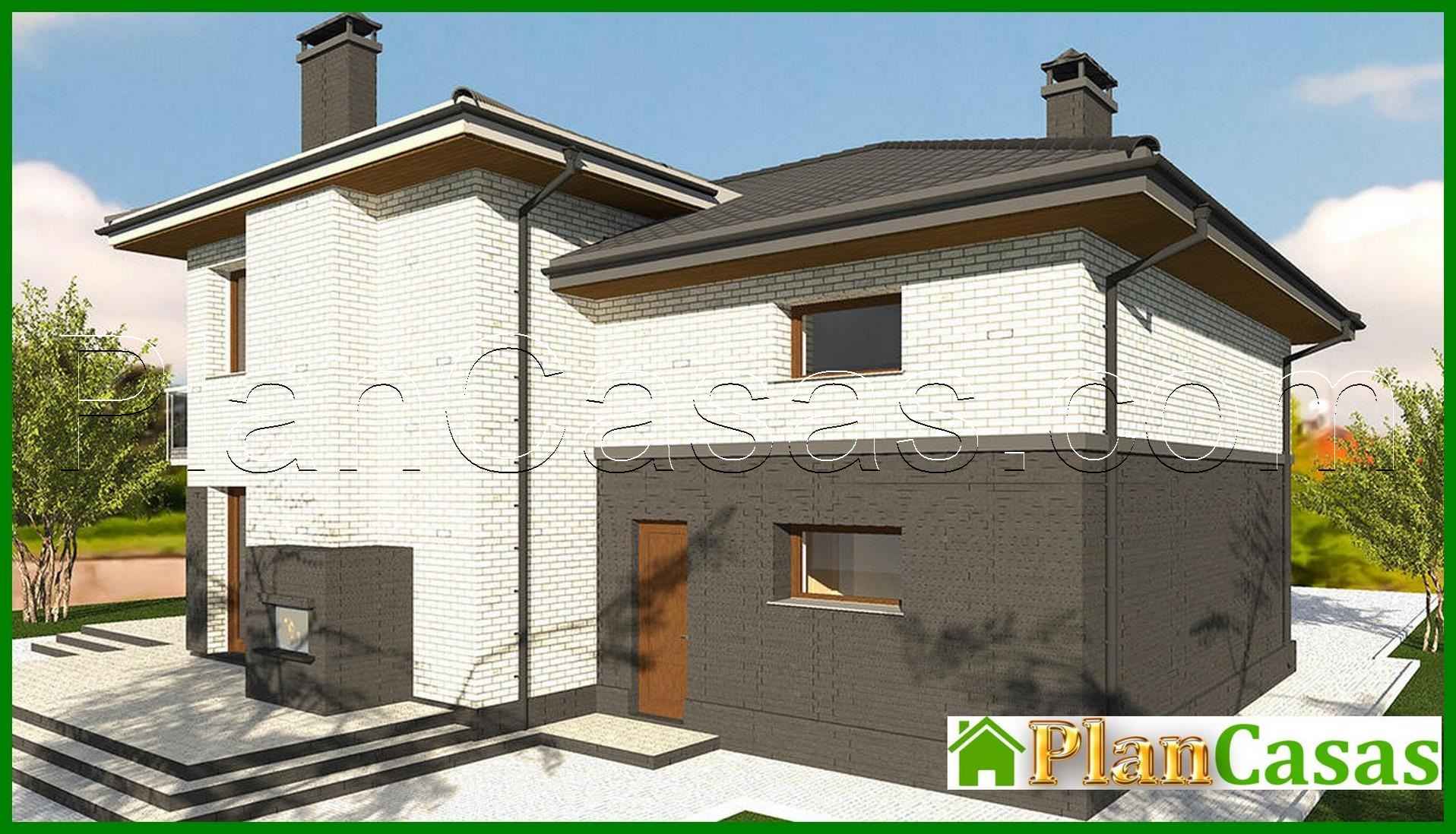 Visualization gallery - Plan of a two-story house with a garage for 2 cars