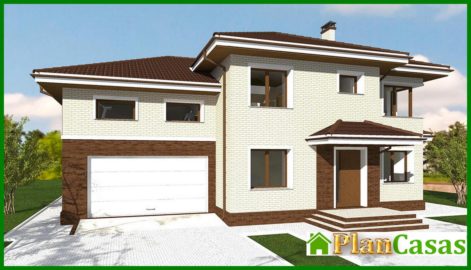 Visualization gallery - Plan of a two-story house with a garage for 2 cars