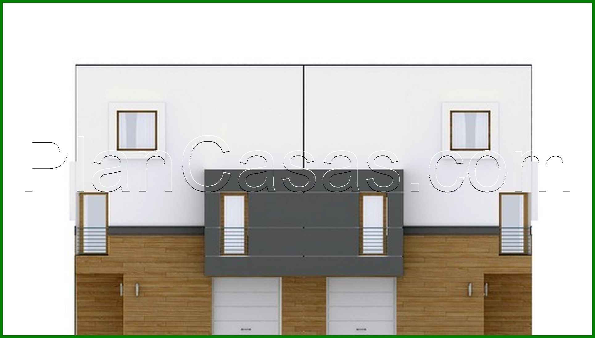 Visualization gallery - Modern stylish two-family house with spacious balconies on the second floor