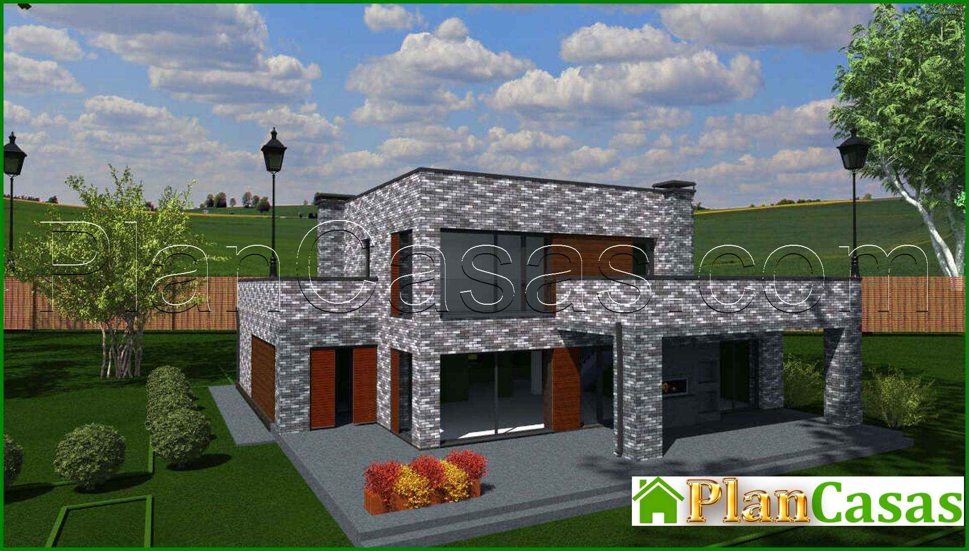 The project of a modern two-story cottage with an area of 250 square meters. m in the style of minimalism house plan