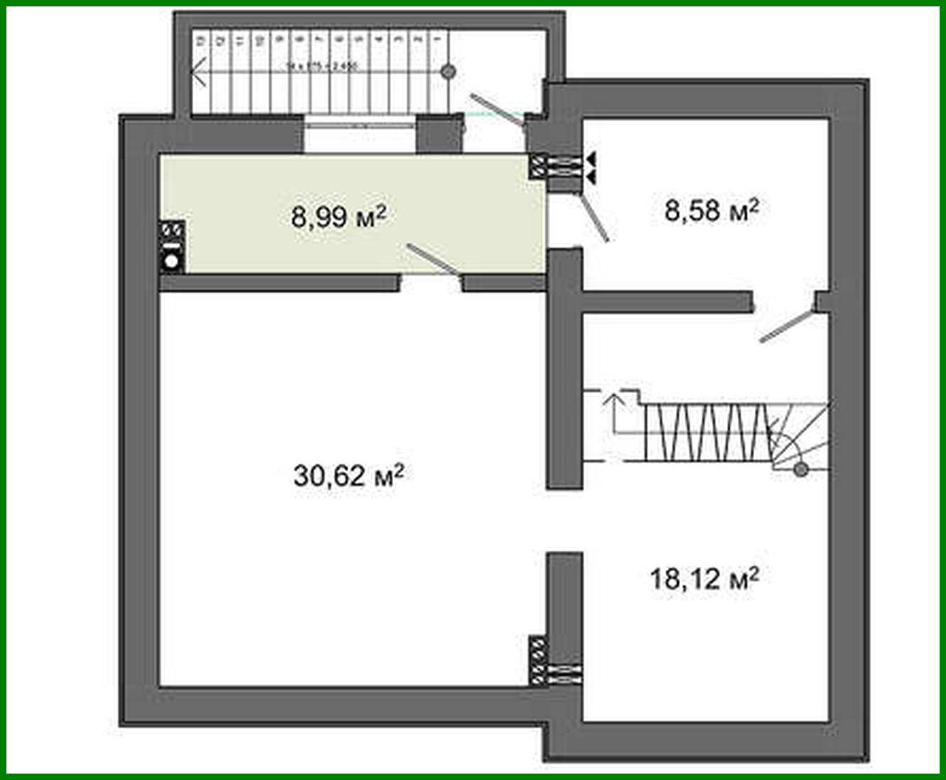 Visualization gallery - Plan of a huge cottage with a basement with a total area of 285 square meters